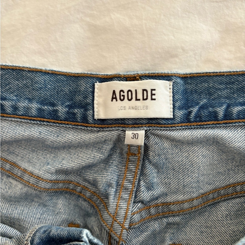 AGOLDE Riley High Rise Straight Crop, Zephyr Wash, Size 30 - Picture 5 of 6